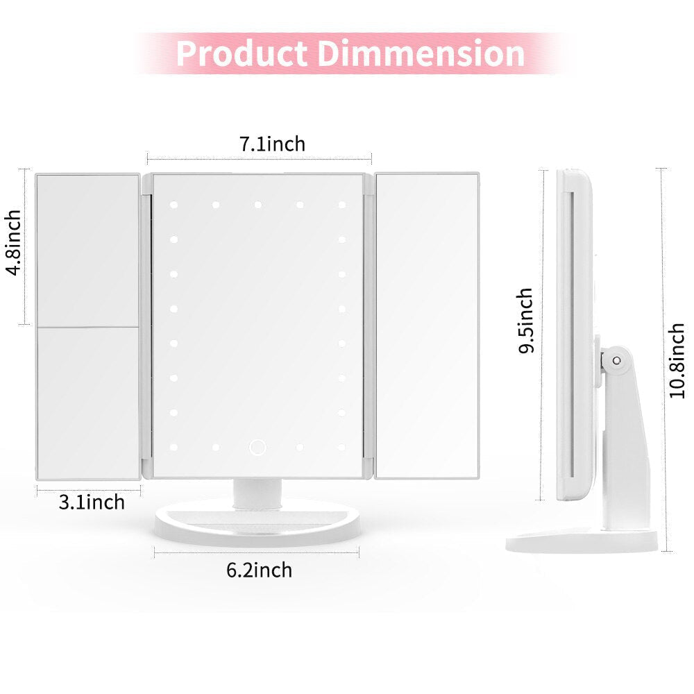 LED Touch Screen Makeup Mirror - Beeyouti