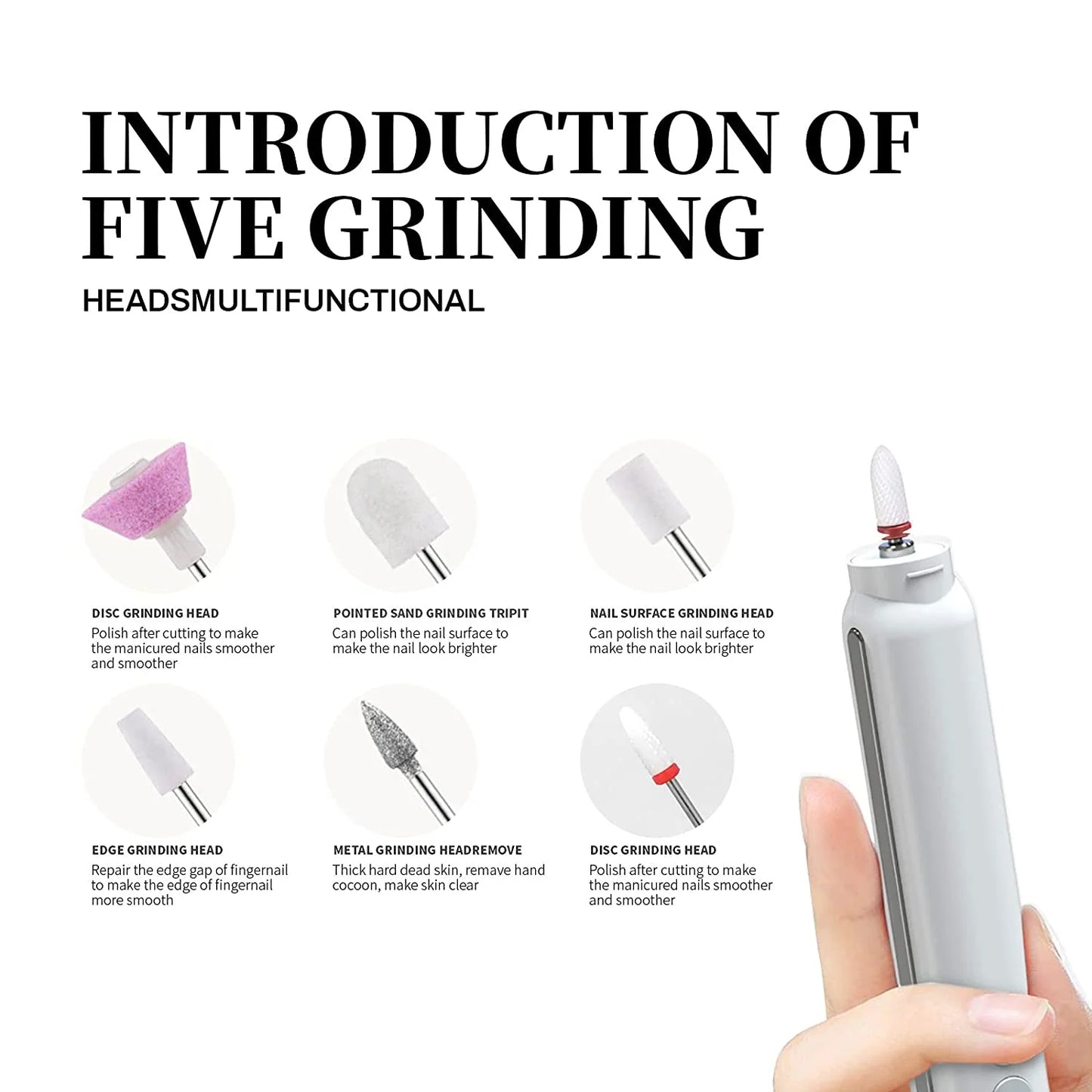 New Professional Electric Nail Drill Machine Pedicure Manicure Drill Set Mill Cutter Set Nail File 15000RPM Polishing Equipment