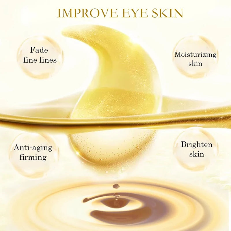 Skin Care Crystal Eye Patches Fade Dark Circles Gold Collagen Eye Mask Keep Moisturizing Firming Skin Anti Aging Wrinkle