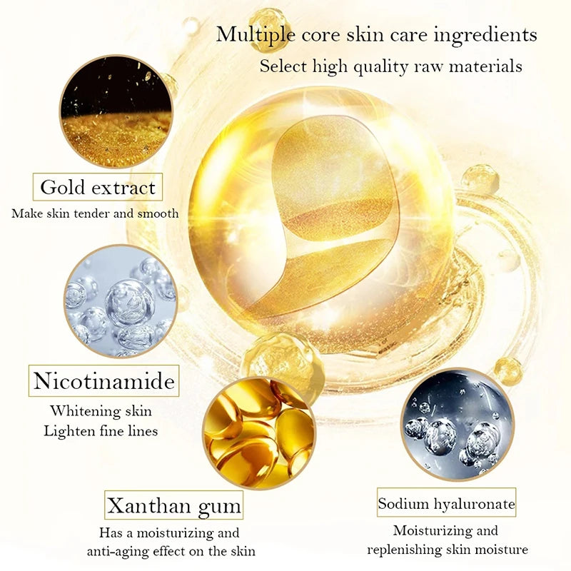 Skin Care Crystal Eye Patches Fade Dark Circles Gold Collagen Eye Mask Keep Moisturizing Firming Skin Anti Aging Wrinkle