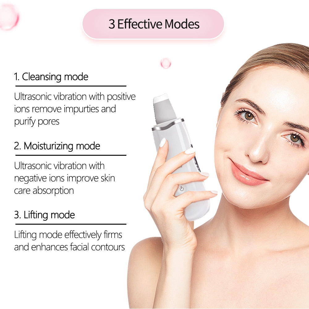 Ultrasonic Face Skin Scrubber Look younger with beautiful skin.