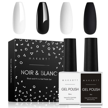 Black and White Gel Nail Polish Set